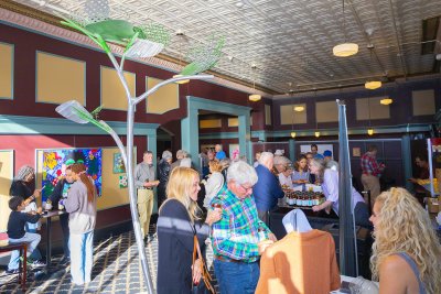 A crowd gather inside the theater for Connectapalooza!