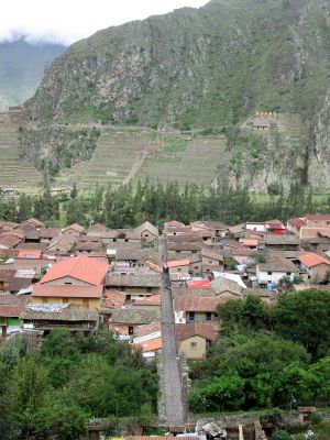 A view of Ollantaytambo and the fortress on the other side of town.