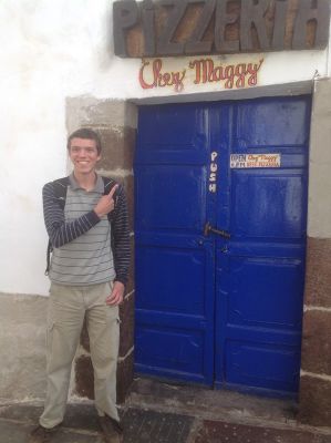 Peter's host dad makes furniture for this Cusco restaurant chain.