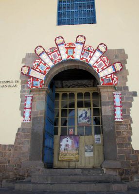 The door of the San Blas church.