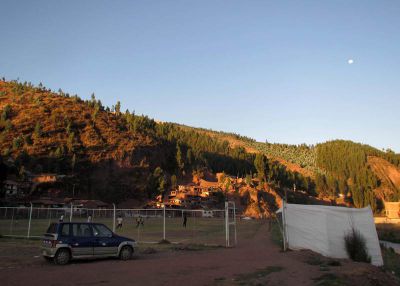 The soccer field near James's home.