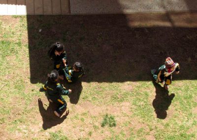 Some of Promesa school's youngest students at play during their morning break.