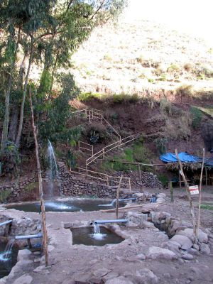 Water for this pool is channeled from the mountain rather than the river.