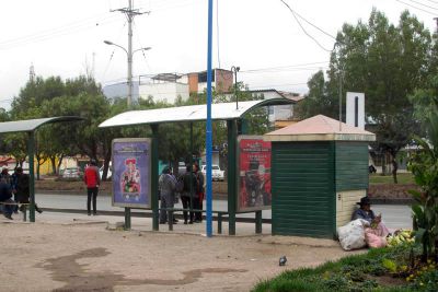 The Magisterio bus stop between Cusco city and San Jeronimo.