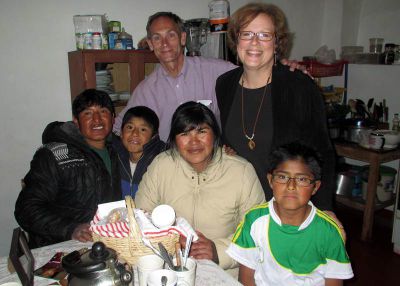 Duane and Karen with Irene's host family.