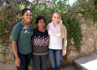 Asia and Kate with Ercilia, their host mother.