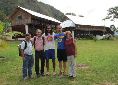 Willy, Duane, Josh, Michael and Karen on the grounds of Casa Girasoles.