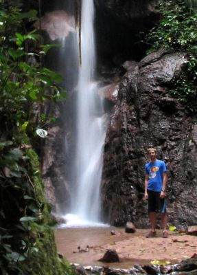 Michael by the larger waterfall.