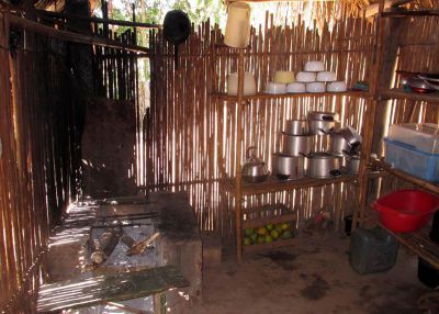 The kitchen in Zach's home area.