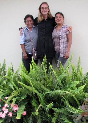 Anna with her host mother and sister.