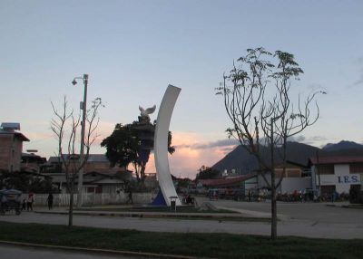 This monument to peace was recently installed along the main roadway through Oxapampa.