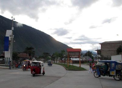 The central roadway that cuts through Oxapampa has many mototaxis and motorbikes.