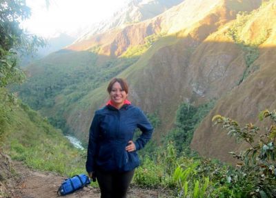 Jessica on a hike to an area village.